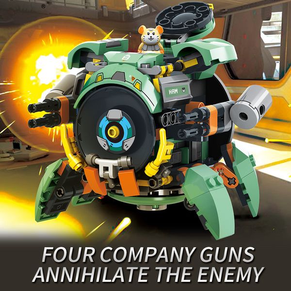 

227Pcs City Wrecking Ball Game Building Blocks Military Mecha Robot Hammond Animal Figures Weapon Bricks Toys Children gift