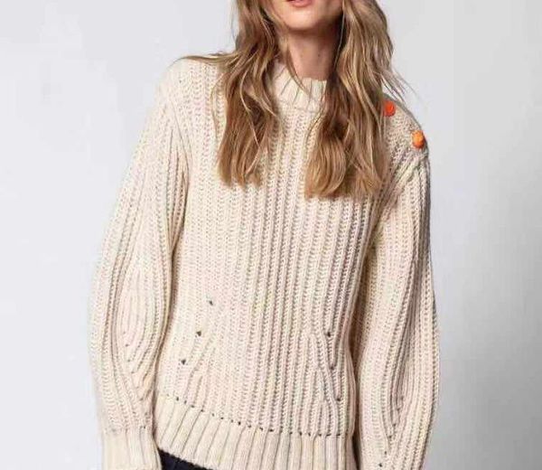 

women's sweaters diagonal button wool pullover knitted sweater, White;black