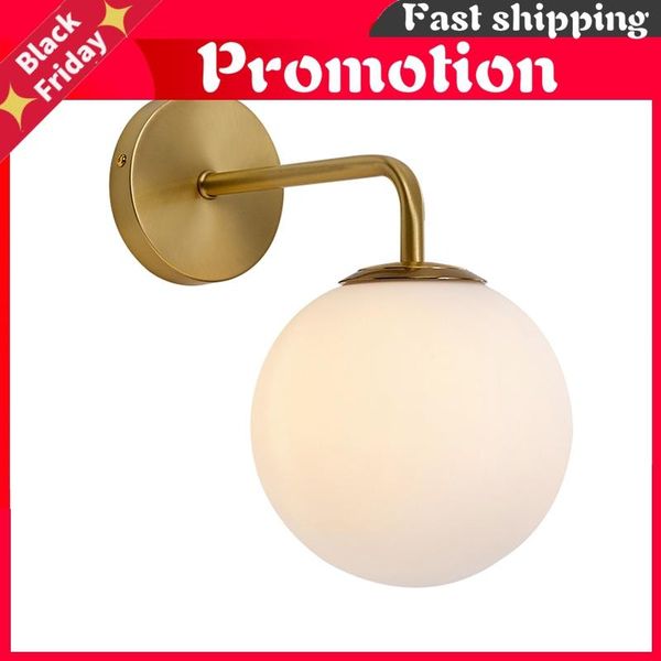 

wall lamps included with 12w led bulb golden lights milky/clear special glass round ball bedside in bedroom[dt4200]