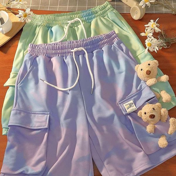 

bear tie dyed shorts for men and women in summer women's, White;black