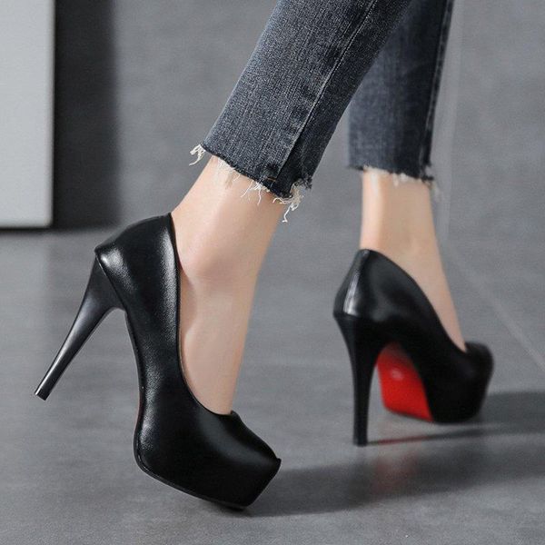 

dress shoes 2021 fashion women's pumps thin heel high heels pointed women platform wedding party, Black
