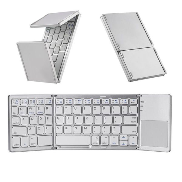 

mini foldable wireless bluetooth keyboard with touchpad for lenovo tab p10 e10 m10 hd m8 plus yoga book 5 10.1 tablet pc keyboards