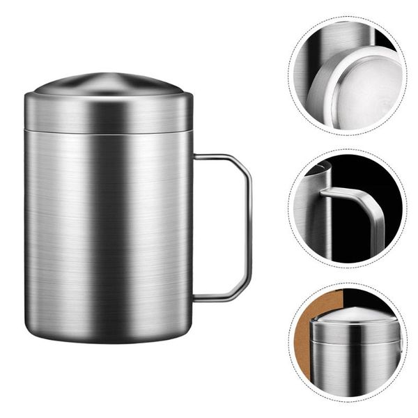 

mugs 1pc stainless steel mug coffee cup thermal insulation with lid