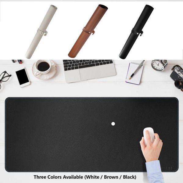 

mouse pads & wrist rests cennbie large pu leather pad 120*50cm big keyboard mat extended desk pad&mate for office, household, gaming,school