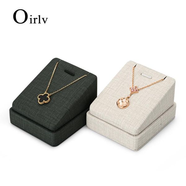 

jewelry pouches, bags oirlv 2021 high-end pu leather necklace display stand window counter pendant props, Pink;blue