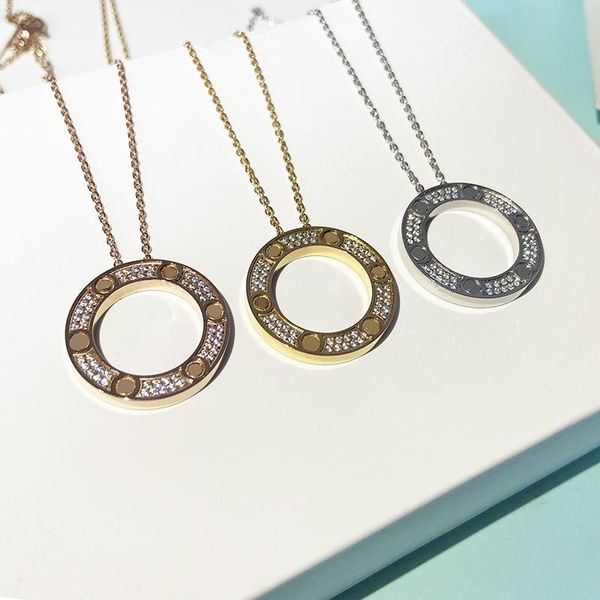 

pendant necklaces titanium steel necklace female love gypsophila clavicle chain with zircon european and american stainless jewelry, Silver