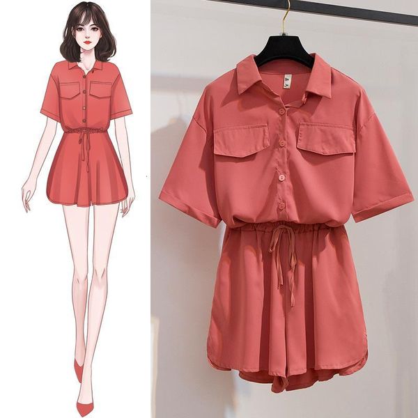 

women's shorts ichoix 2 female chiffon set will see red blouse + mini shorts 2 order casual beach clothes korean girl style dress 24f5, White;black