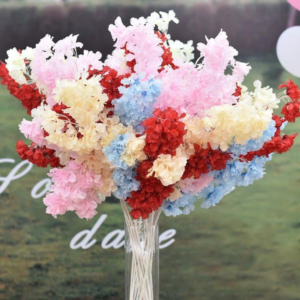 

wedding artificial flower material long branch drifting snow cherry embroidery ball el hall soft decorative flowers & wreaths
