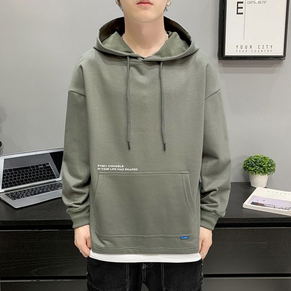 

hooded sweater men's autumn new ins fashion brand loose fried street youth print pullover shirt, Black