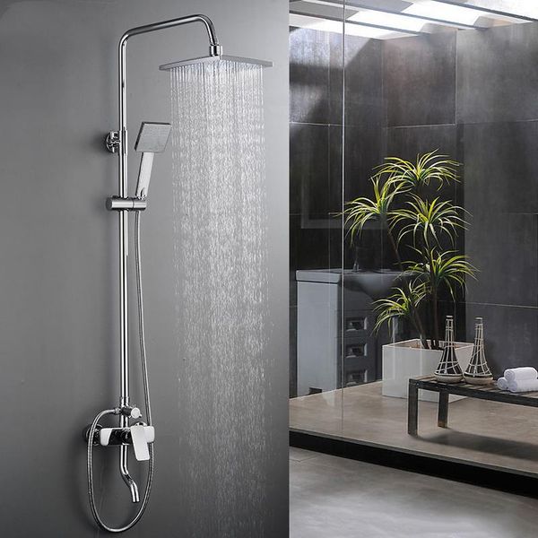 

shower set with lifting pressurized bathroom faucet mixer tap wall mounted 0018 sets