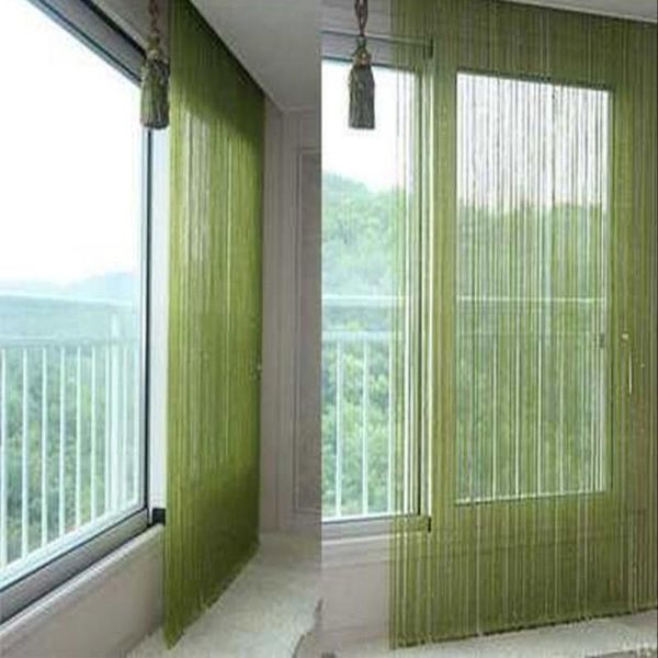 

curtain & drapes solid decorative string 100*200/300*300cm black white gray classic line curtains window blind vanlance room divider