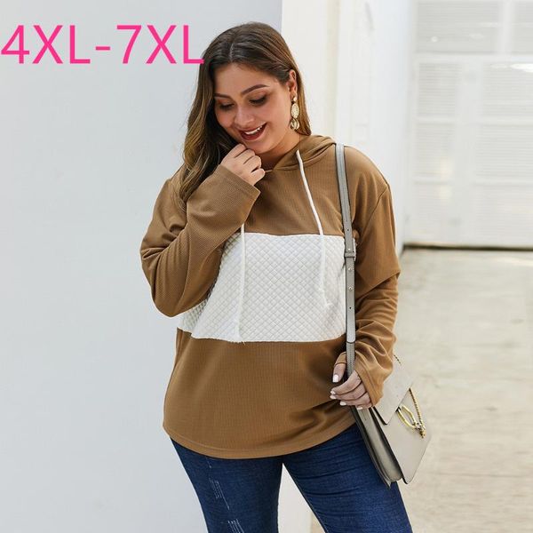 

women's hoodies & sweatshirts 2021 autumn winter plus size pullover for women large loose casual long sleeve khaki blue stripe hoodie c, Black