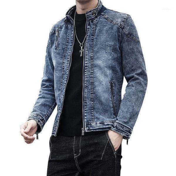 

men's jackets outwear casual jeans denim oversize black for 2021 spring autumn pocket fashion design, Black;brown