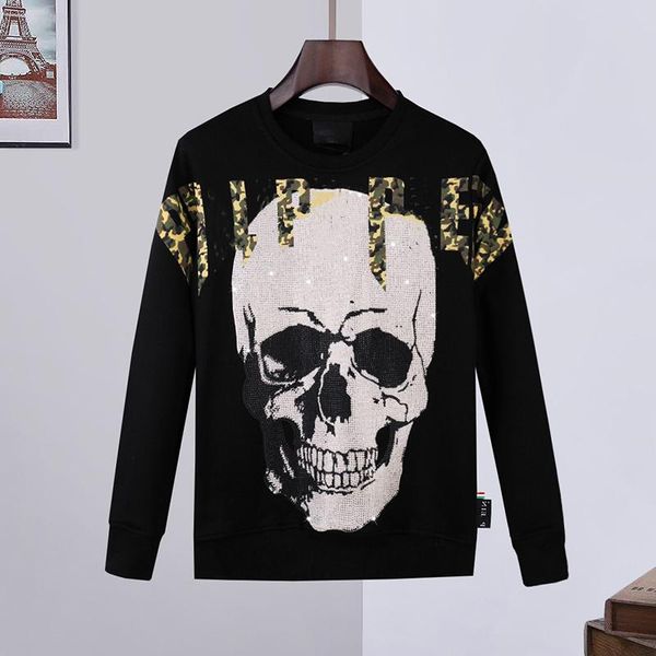 

men's hoodies & sweatshirts men's sweatshirt gold letter heavy industry rhinestone german trendy hooded cardigan slim cotton pp ja, Black