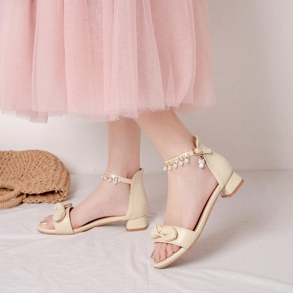 

sandals aliona shoo lolita women shoes pearl buckle mary janes butterfly knot pu leather girls zapatos de mujer k2yj, Black