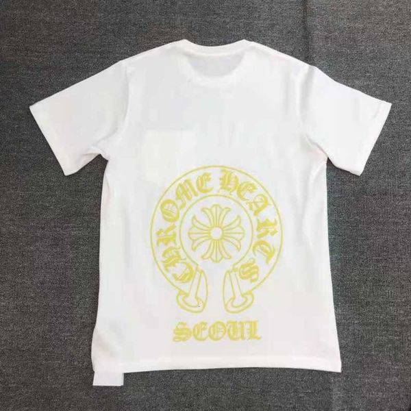 

21 chao brand crosin sanskrit horseshoe cotton cross print short sleeve t-shirt for men and women half sleeve t-shirt j37k, White;black