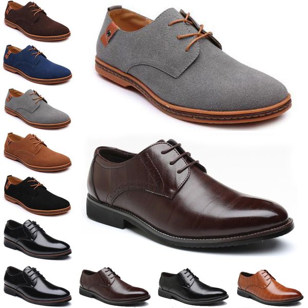 

2021 luxury men casual shoes black brown loafers outdoor flat slip on fshion mens trainers sneakers size 40-47 color36