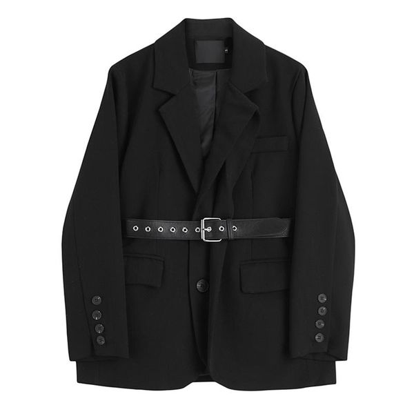 

women's suits & blazers superaen spring autumn black small suit coats 2021 retro waist-blowing streetwear woman jacket, White;black