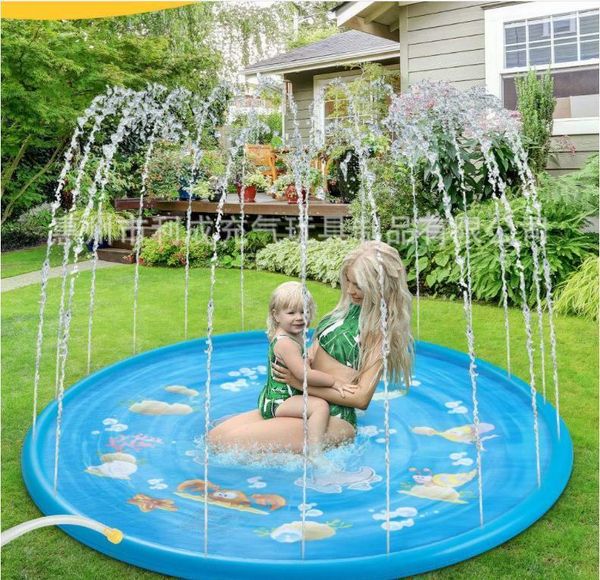 

lawn water spray play mat women jean pvc toy children, Blue