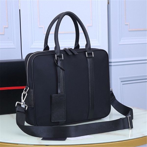 

design men's black nylon large capacity briefcase handbag business computer bag