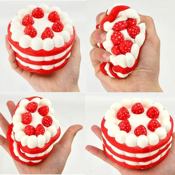 

kitchens & play food wholesale- 12cm random squishy strawberry cake scented super rising toy strap1