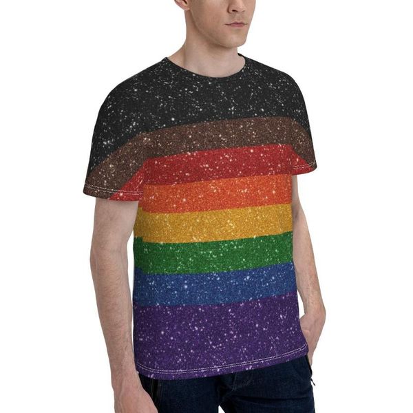 

men's t-shirts promo baseball faux glitter inclusive rainbow pride flag t-shirt casual graphic t shirt print funny vintage r333 tees, White;black
