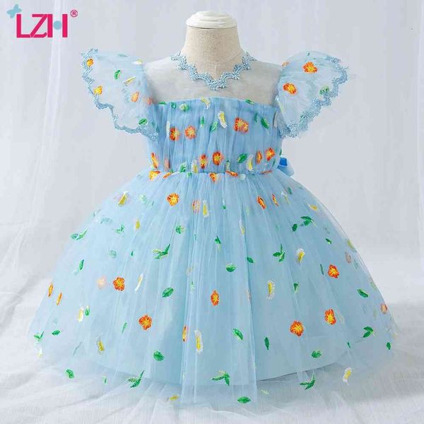 

girl's lzh newborn baby girls new candy color elegant lace sweet princess dresses childrens birthday party dress 1-3 years 1023, Red;yellow