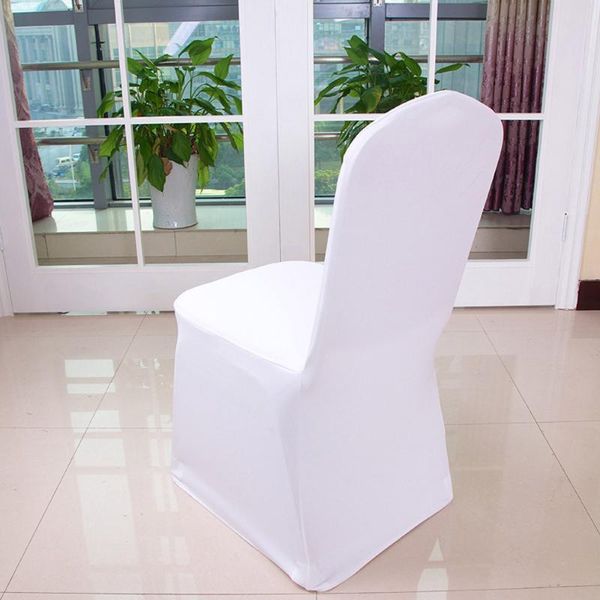 

chair covers 1pcs white flat arched front spandex lycra cover wedding party banquet decoration festive supplies 2021