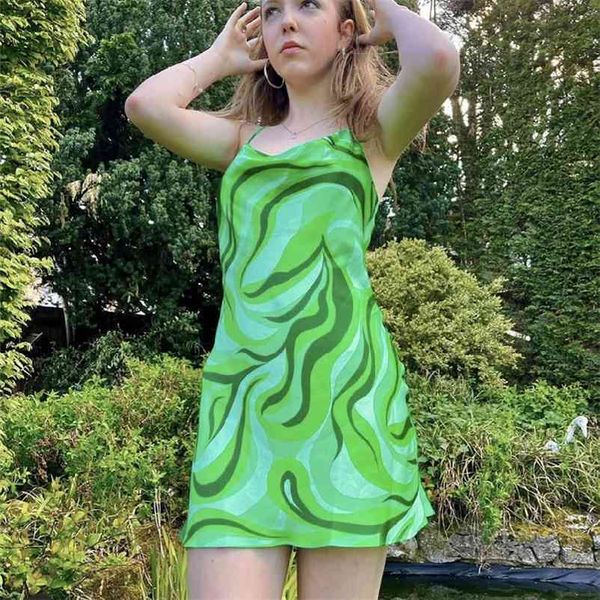 

puwd casual woman green backless sling dress summer fashion female beach short dresses girls y2k mini 210522, Black;gray