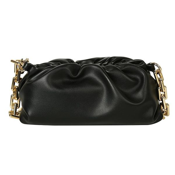

thick gold chain dumpling clip wallet bag lady cloud armpit shoulder pleated long aspect handbag totes