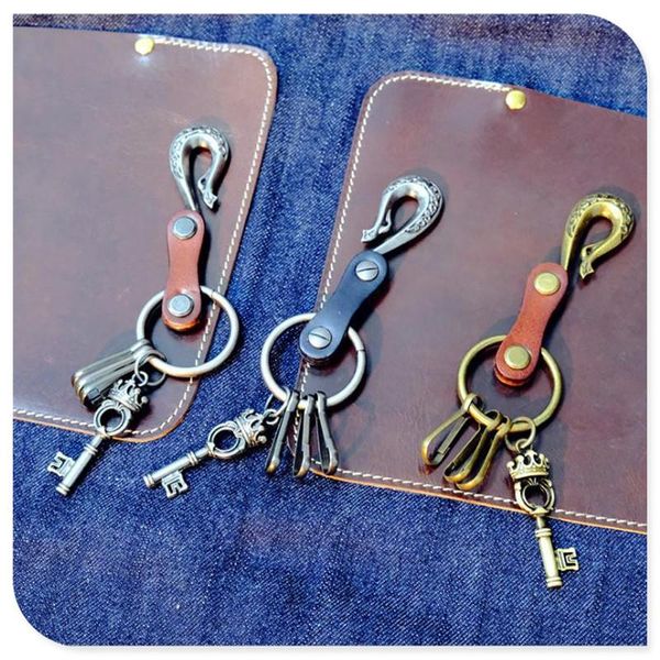 

keychains personality trend metal retro key chain tide man rock waist hanging punk skeleton wholesale, Silver