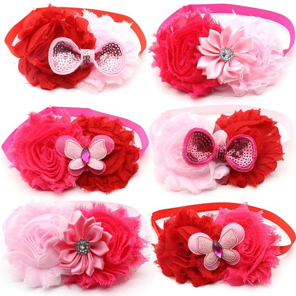 

dog apparel 30/50 pcs pet grooming supplies valentine's day accessories for small dogs bow ties cute flower cat puppy bows tie