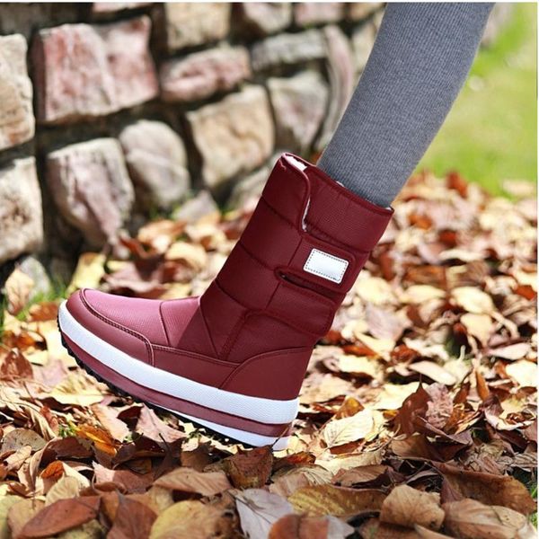 

thick women snow boots female sole plush warm winter waterproof non-slip platform booties fashion black shoes