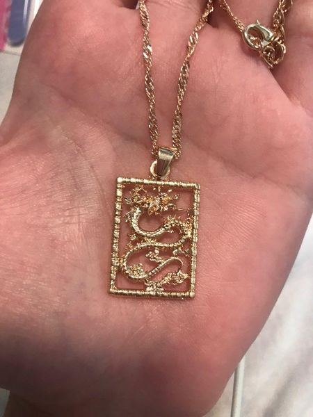 

european and american fashion women's chinese dragon golden rose pendant necklace mascot jewelry necklaces, Silver