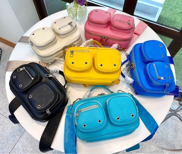 

unique bag 21ss women shoulder bag fashion style letter printing camera styling new arrival casual mult-pockets ladies bag with box