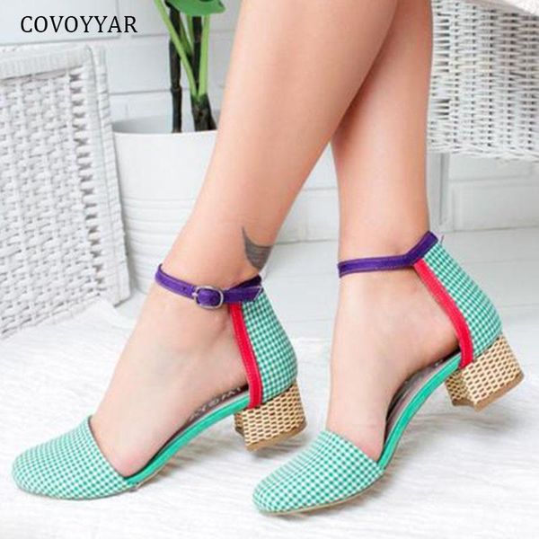 

dress shoes covoyyar 2021 women retro candy color woman sandals cute polka dots back strap ladies pumps summer casual wss4013, Black