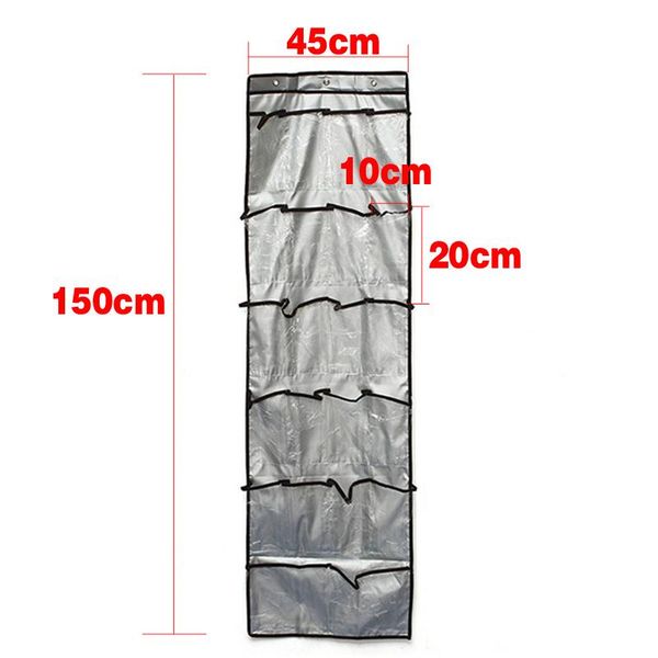 

fabric 22 pocket 6 layers with 3 hooks clear over door hanging storage shoes clothes bags organizer rack oct998 clothing & wardrobe