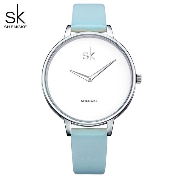 

wristwatches shengke fashion wrist watch women watches ladies famous quartz female clock relogio feminino montre femme sk, Slivery;brown
