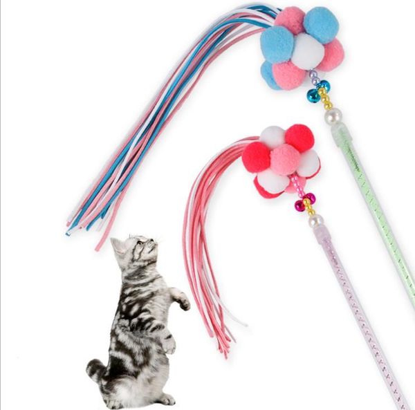 

cat toys toy stick feather pompom tassel funny pole young candy-colored fairy eliminate lack of exercise