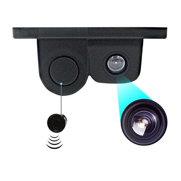 

car rear view cameras& parking sensors park 2in1 design camera sensor kit auto reversing rearview backup radar 170 degree
