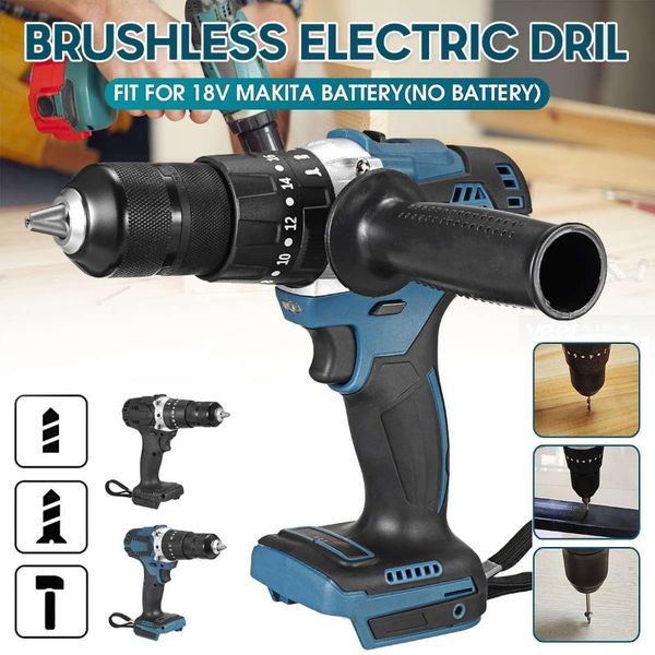 

professiona electric drills 18v 13mm cordless impact drill 520nm brushless screwdriver for makitas battery