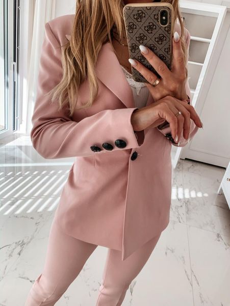 

women's suits & blazers coats jackets casual suit short coat long sleeve solid color collar button female 2021 autumn slim small, White;black
