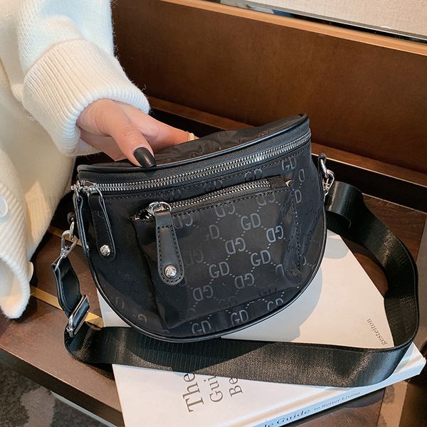 

bag women's bag net red versatile wide shoulder strap saddle fashion leisure one shoulder messenger fashion