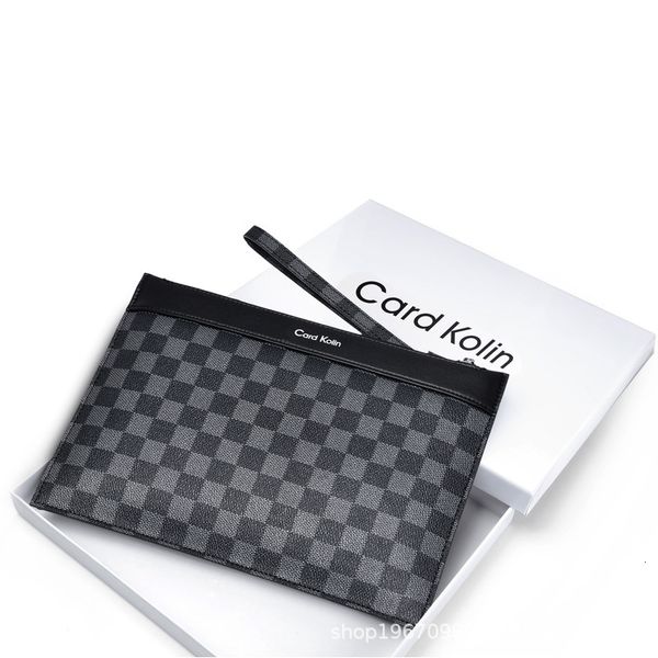 

hand bag card kolin men's handbag old plaid envelope leisure large capacity fashion, Red;black