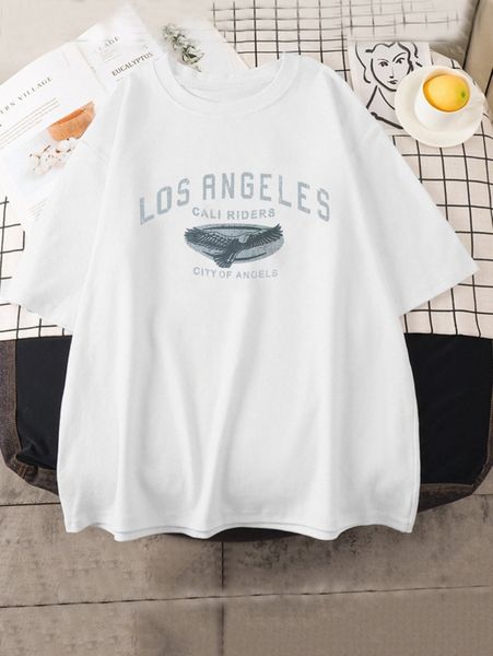 

eagle & letter graphic tee 61ni#, White