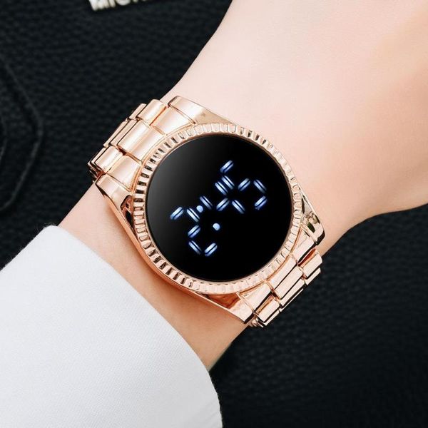 

wristwatches luxury digital watch women bracelet stainless steel ladies watches fashion rose gold dress casual quartz clock, Slivery;brown