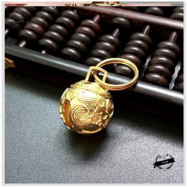 

teddy golden dog brand copper small size pet brass bell pendant dog jewelry