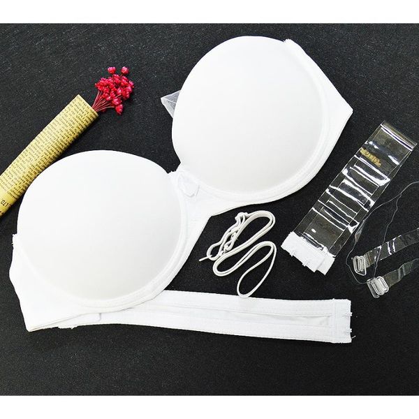 

bras yandw push up bra white big size bralette underwear women halter strapless bh wedding a b c d e f 70 75 80 85 90 95, Red;black