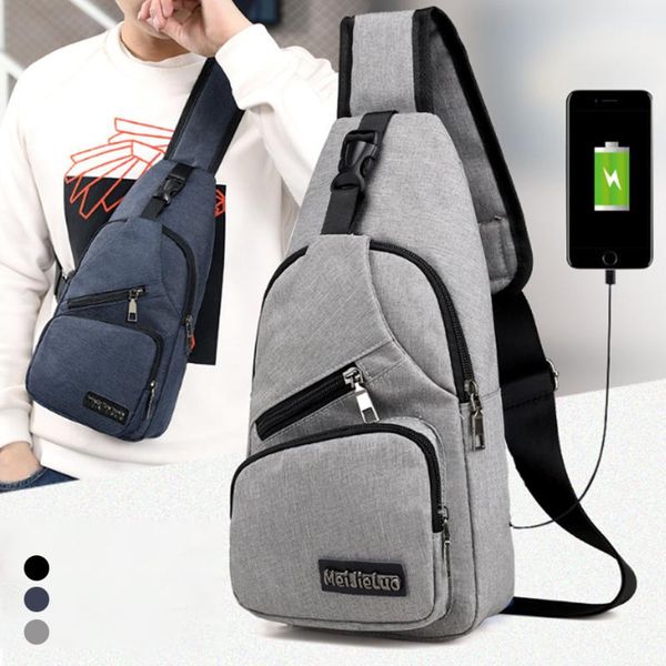 

cross body usb charging oxford crossbody bag anti-theft chest pack summer short trip messengers water repellent shoulder