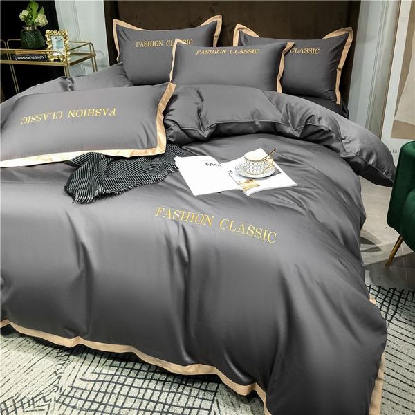 

bedding sets luxury embroidery letter set twin  king duvet cover 220x240 bed linen sheet nordic bedclothes high quailty cotton